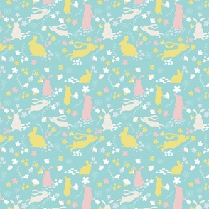 Rabbit Garden Sweet Pastel Colours