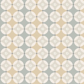 Interlocking circles in neutral colors sand and gray | small