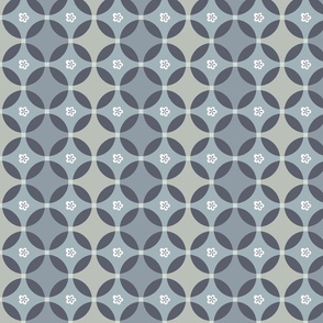 Interlocking circles gray and blue | small