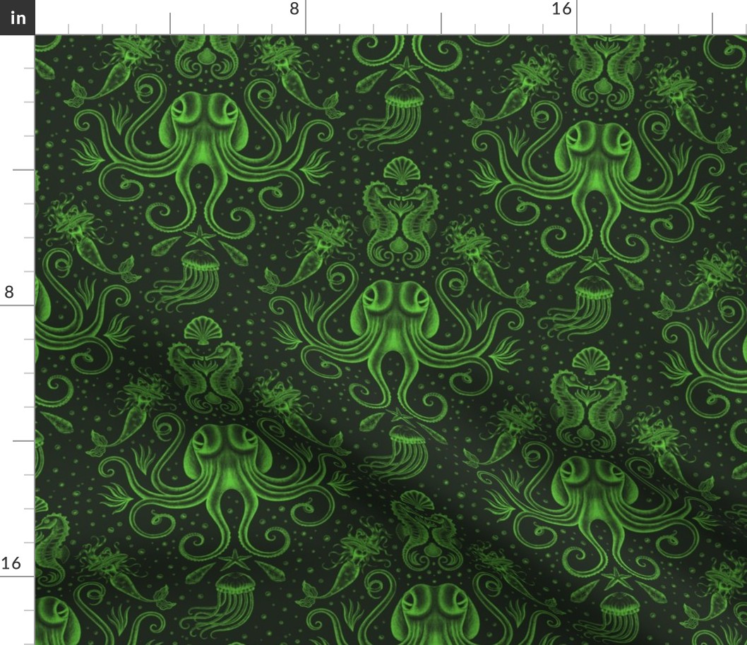 Ocean Damask green