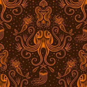 Ocean Damask orange