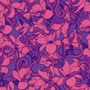 Purple Wriggling Magnolias