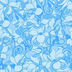 Blue Wriggling Magnolias