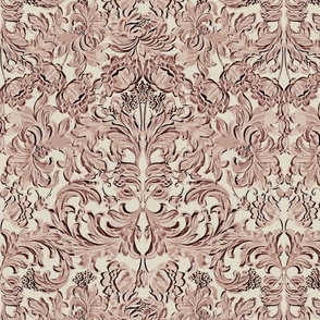 Italian Villa wallpaper Old Pink on Offwhite background