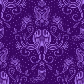 Ocean Damask purple