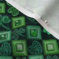 Irish Granny Square Quilt (Dark Green tiny scale)   