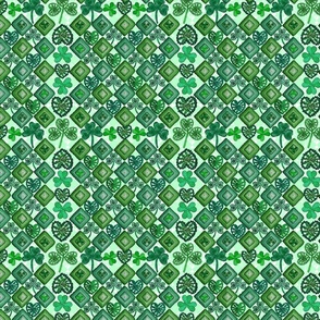 Irish Granny Square Quilt (Light Green tiny scale)   