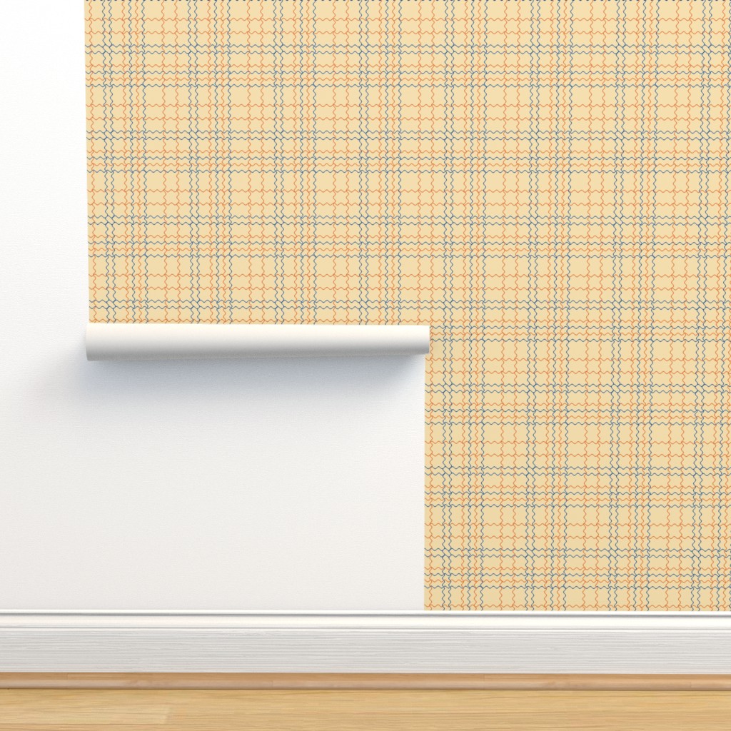 RICKRACK PLAID SMALL - 1935 KITCHEN Wallpaper | Spoonflower