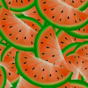 Large Summer Watermelon Slices