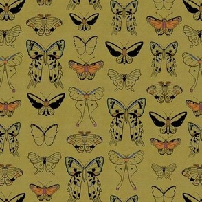 Vintage Butterflies - Olive
