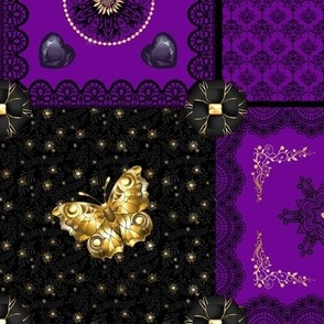 Purple Black and Gold Glam Grid