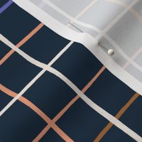 Multicoloured Sketchy Grid Navy