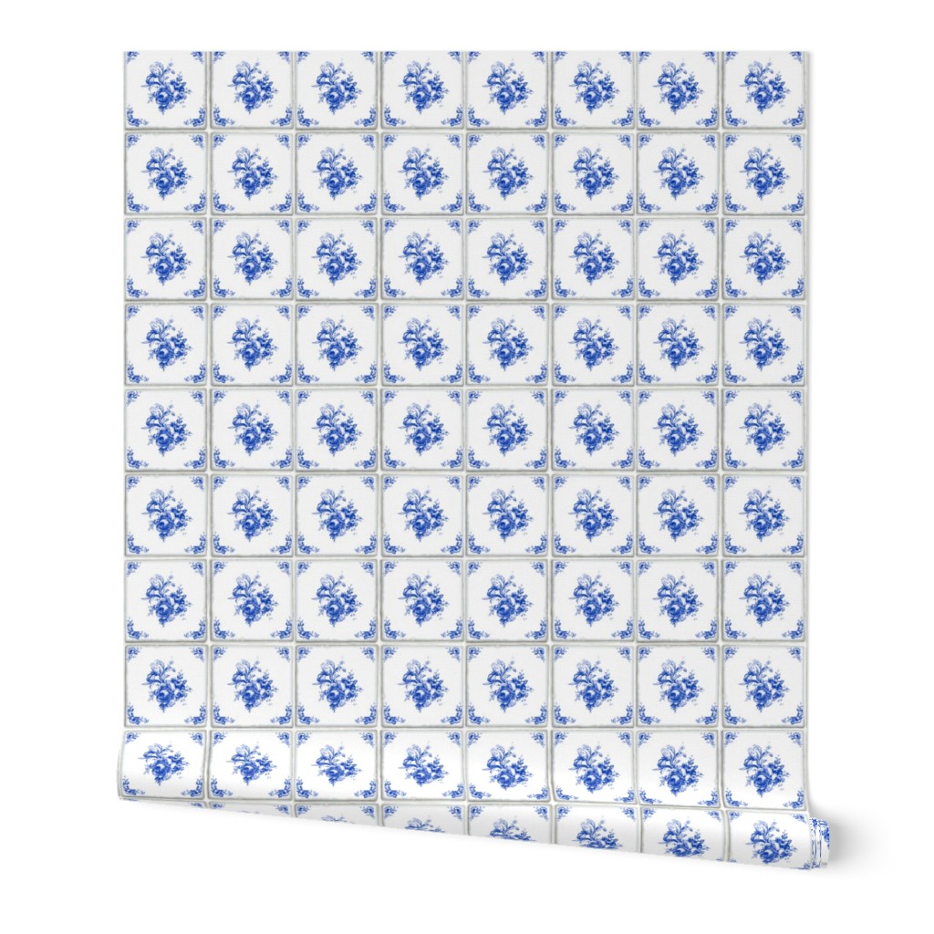 Swedish Delft Rose Tile