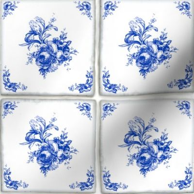 Swedish Delft Rose Tile