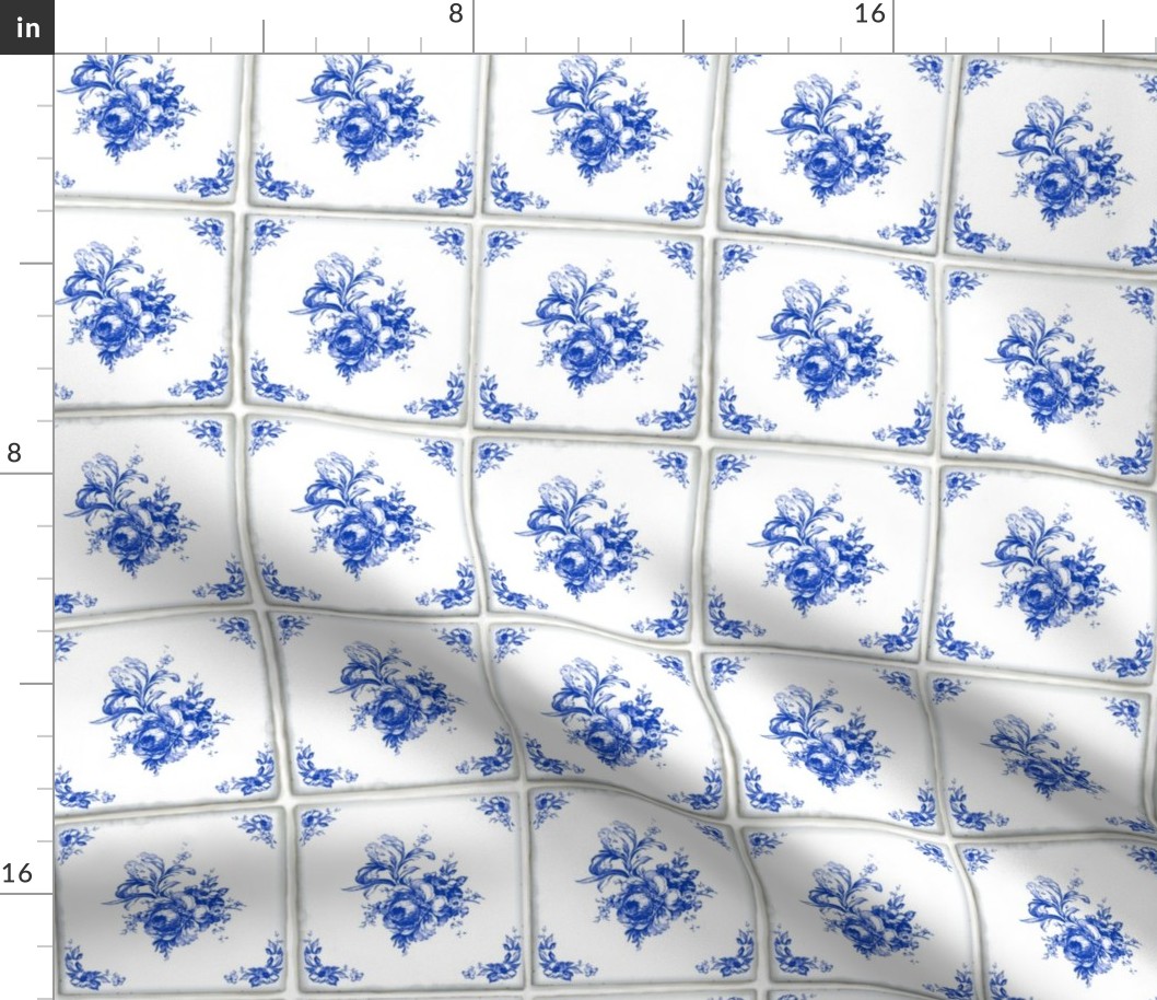 Swedish Delft Rose Tile