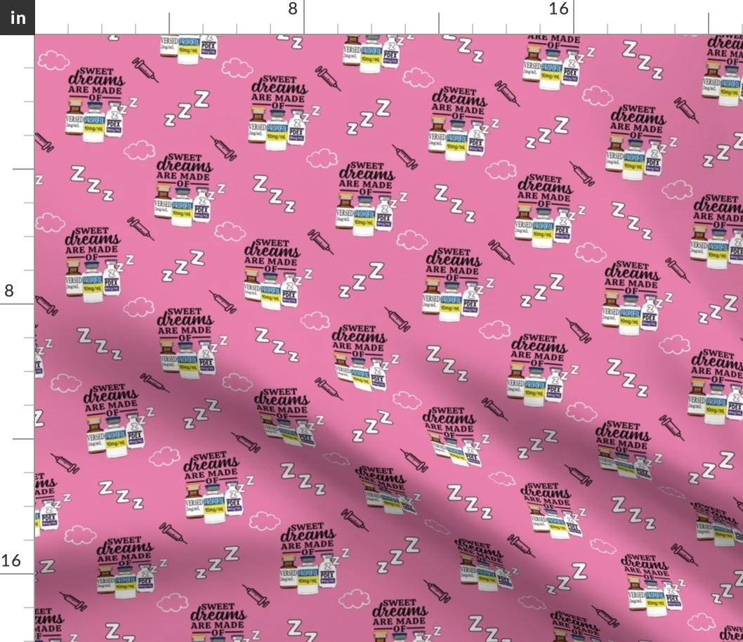 Anesthesia Sweet Dreams Pink Fabric