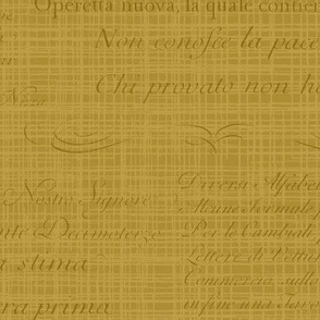 Vintage Italian Scripts in mustard yellow