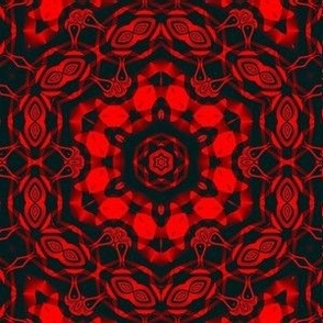 Fabia Li - black red magical abstract art fabric design pattern