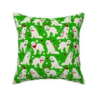 Christmas Great Pyrenees Dogs Green