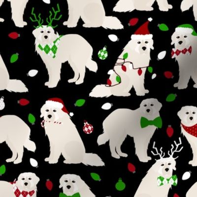 Christmas Great Pyrenees Dogs Black
