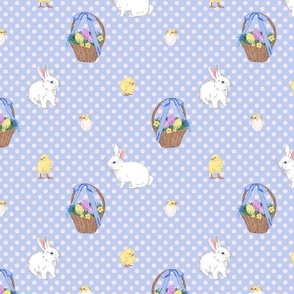 Easter Basket Animal Cuties Blue Polkadot 