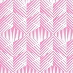 Op Art Hexagon Striped Star in Baby Pink Small Scale
