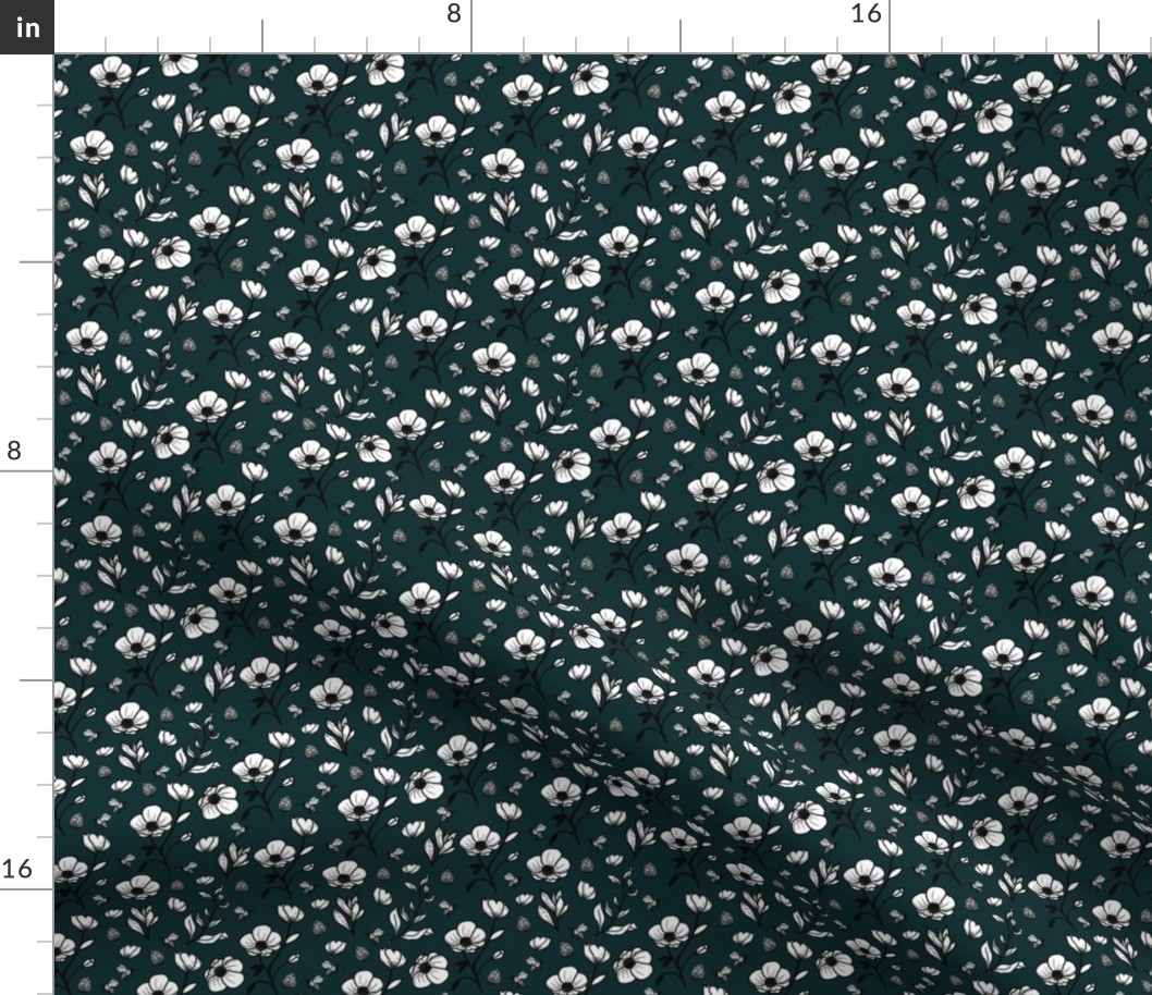 small whitnie floral: wildwoods teal