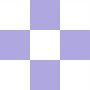 12 inch lilac and white checkerboard - large