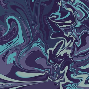 Retro Swirls in purple blue teal