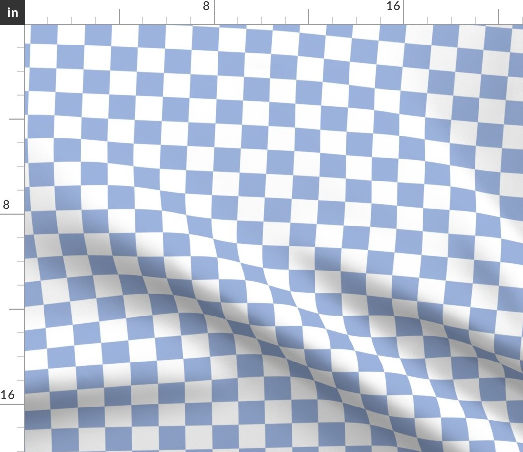 2 inch sky blue and white checkerboard - small