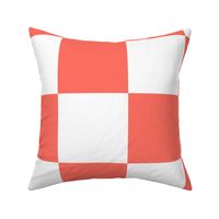 12 inch Living Coral and white checkerboard - large