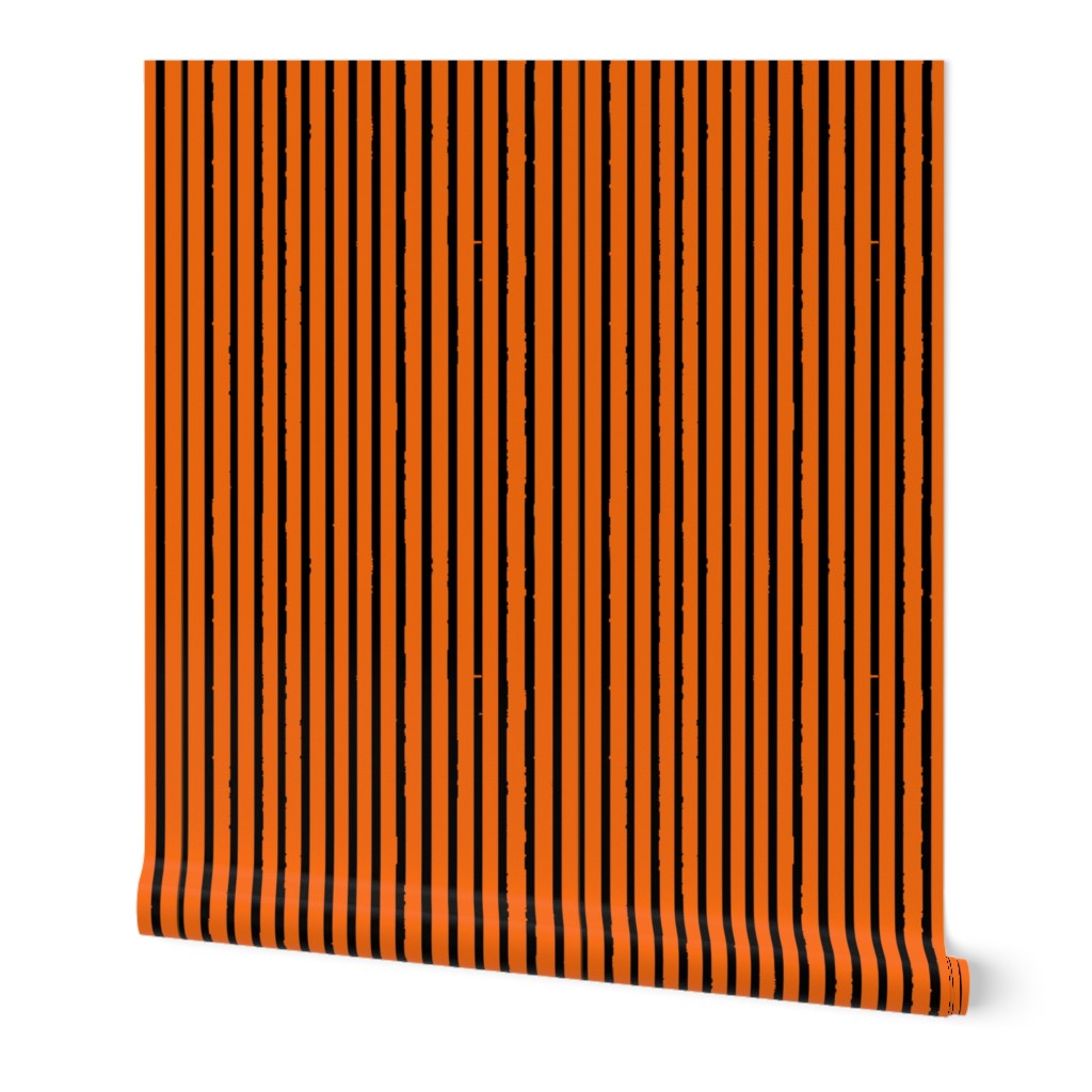 Pumpkin Orange and Black Tiger Stripes (vertical)