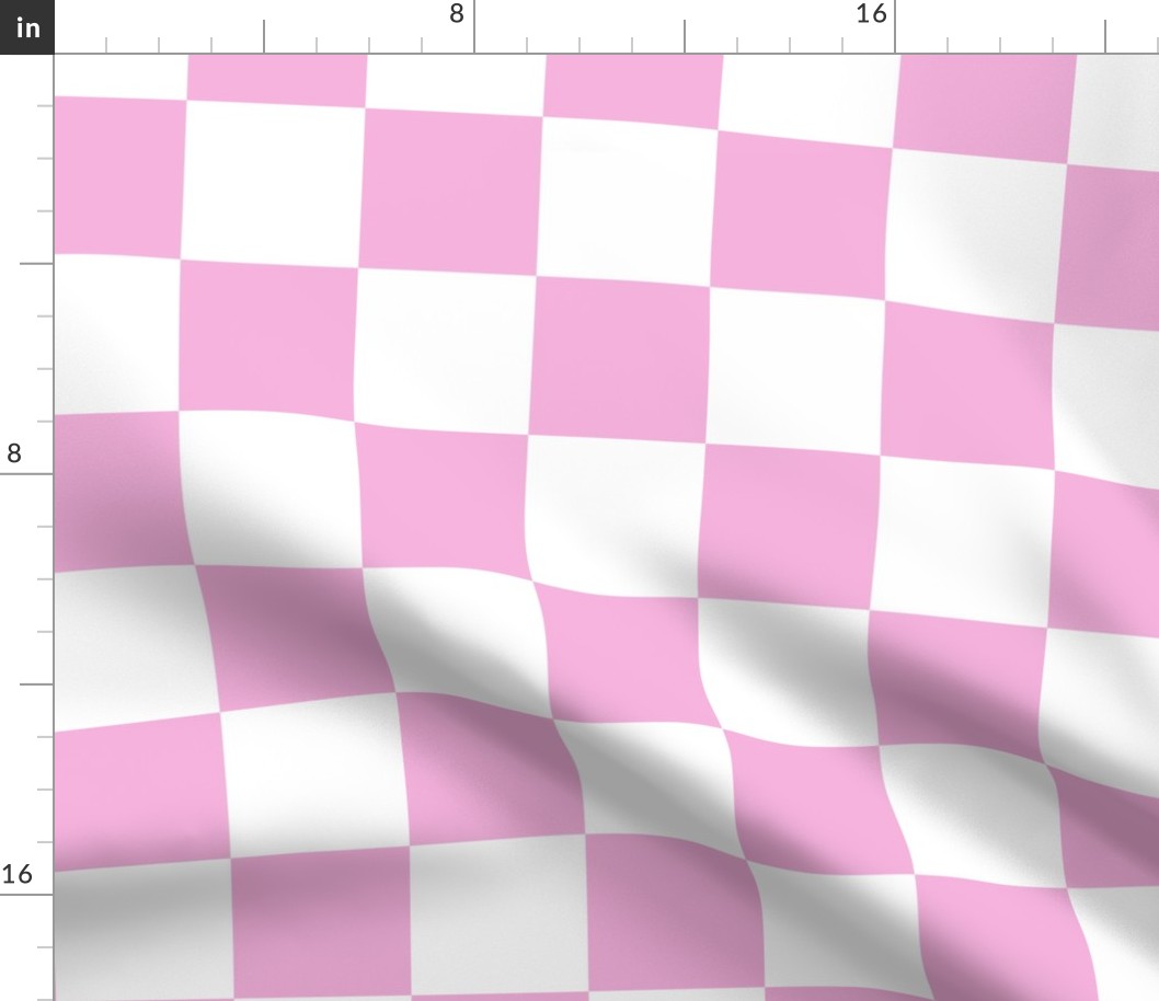 6 inch pink and white checkerboard - medium checkerboard print