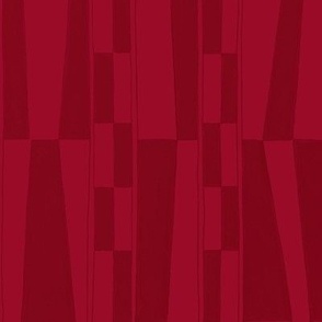 Abstract Vintage Geometric in red - large