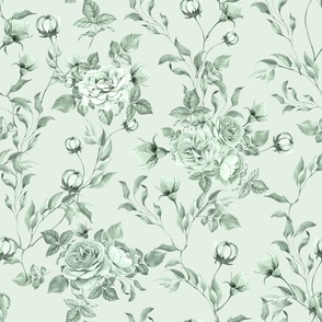 Vintage Rose Garden Green 