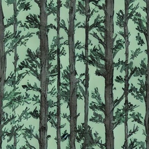 sage fairytale forest: forest wallpaper, whimsical forest, oversized trees, foraged, rustic