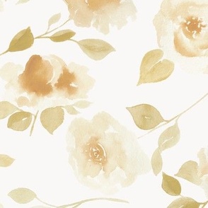 Muted Yellow Rose Watercolor Wallpaper