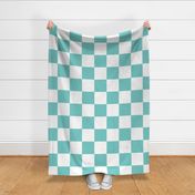 12 inch turquoise and white checkerboard - large checkerboard print