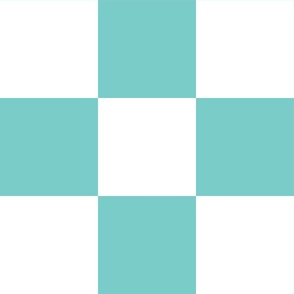 12 inch turquoise and white checkerboard - large checkerboard print