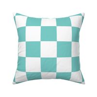 6 inch turquoise and white checkerboard - medium checkerboard print