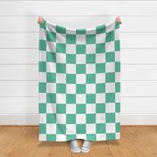 12 inch aqua and white checkerboard - large checkerboard print