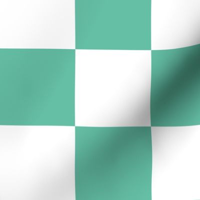 6 inch aqua and white checkerboard - medium checkerboard print