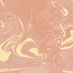 Retro swirls in peach yello orange