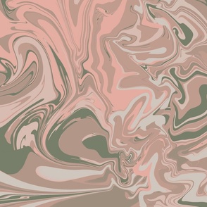 Retro swirls in pink and green