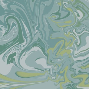 Retro swirls in shades of green