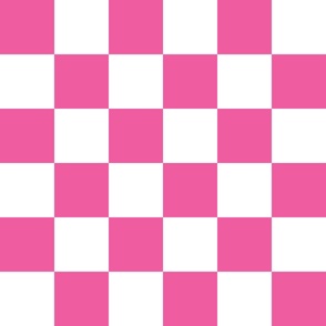 6 inch deep pink and white checkerboard - medium checkerboard print