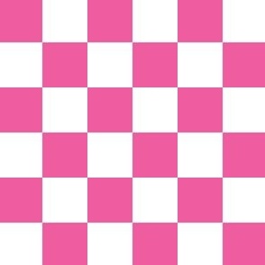 2 inch deep pink and white checkerboard - small checkerboard print
