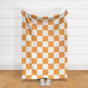 12 inch orange and white checkerboard - large checkerboard print