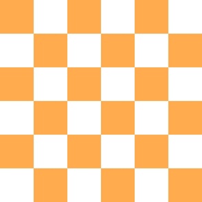 6 inch orange and white checkerboard - medium checkerboard print