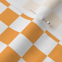 2 inch orange and white checkerboard - small checkerboard print